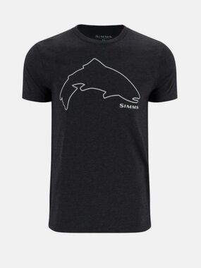 SIMMS Men NWT Trout Outline t-shirt dark gunmetal heather XXL